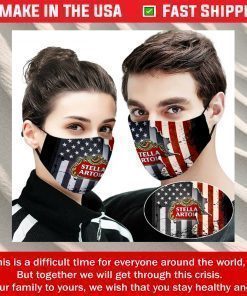 US Flag Stella Artois Cotton Face Masks