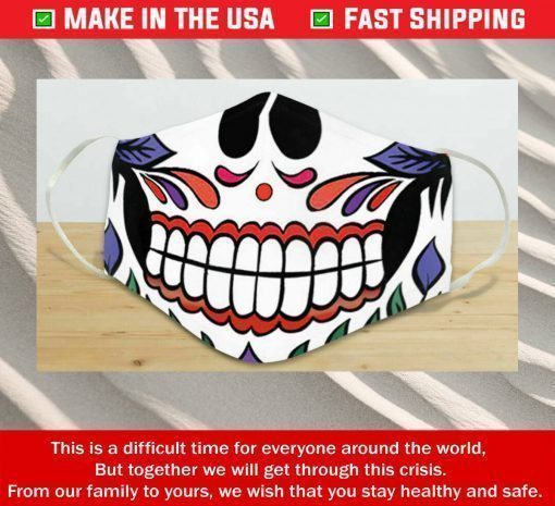 Sugar Skull Cloth Face Mask 3D USA