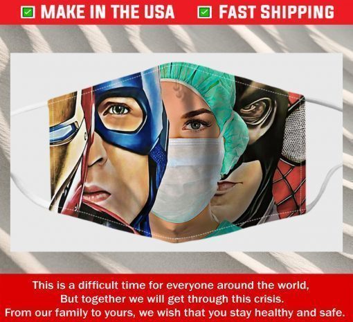 Superheroes Nurse Fabric Filter Face Mask