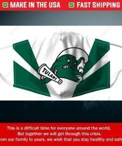 Tulane Green Wave Filter Face Mask