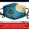 Anti Dusk Mask Jack-O-Lanterns Hang On Tree Bats Full Moon And Cat Cotton Face Mask