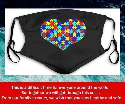 Autism Awareness Heart Puzzle Filter Face Mask