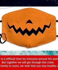 Crazy Pumpkin Jack-o-lantern Halloween Cotton Face Mask