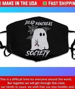 Dead Pancreas Society Pink Warrior Breast Cancer Awareness Survivor Ghost Boo Horror Squad Face Masks