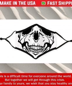 Face Mask Reusable and Adjustable Protective Fabric Face Cover Filter Pocket Skull