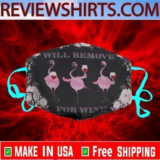 Flamingo Will Remove For Wine Face Mask Filter 100% Cotton