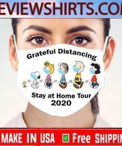 Grateful Distancing Stay At Home Tour 2020 Snoopy Charlie Brown The Peanuts facemask can be washed comfortable Face Mask