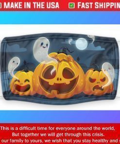 Halloween Ghost Pumpkin Patch Fashion Social Distancing Quarantine Face Mask