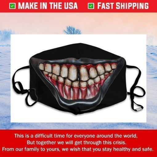 Halloween Face Mask Scary Mouth Face Mask Washable Cotton Face Mask