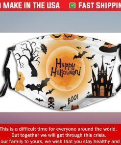 Halloween Happy Ghost Print Dust Washable Reusable Filter Face Mask