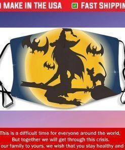 Halloween Moon Witch Bat 2020 Face Mask