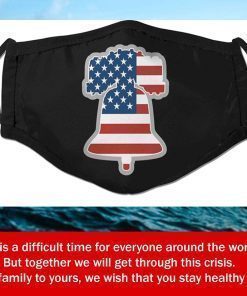 Liberty Bell American Flag Filter Face Mask
