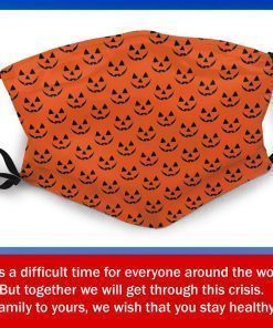 Giant Halloween Jack-O-Lantern Face Pumpkin Cotton Face Mask