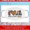 Peace Love Hocus Pocus Halloween Cotton Face Mask