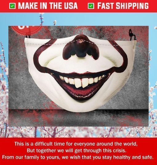 Pennywise Halloween Face Mask - Funny Design Halloween Face Mask - Washable Face Mask