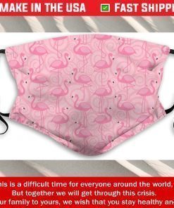 Pink Flamingo Pattern Cotton Face Mask