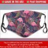 Pink Flamingo and Palm Leaves Cotton Face Mask