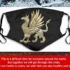 Sacred Golden Griffin Filter Face Mask