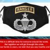 Senior Parachutist with Ranger Tab License Filter Face Mask