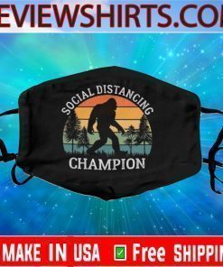 Social Distancing Champion Bigfoot Vintage Face Mask
