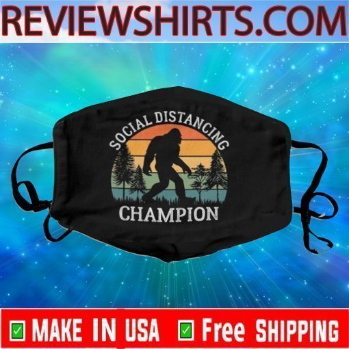 Social Distancing Champion Bigfoot Vintage Face Mask