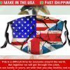USA United States Uk Flag Cotton Face Mask