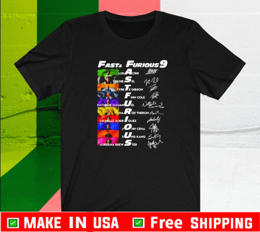 Fast and Furious 9 characters name signatures shirt