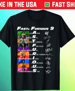 2021 Fast and Furious 9 Signatures Movie T-Shirt