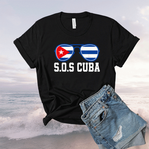 Sos Cuba Flag Sunglasses Shirt