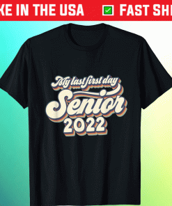 Vintage My Last First Day Senior 2022 Back To School Camiseta Shirt