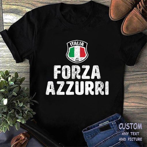 Forza Azzurri Italia Italy Football Soccer Jersey Shirt