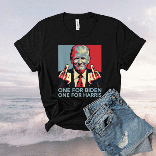 Donald Trump middle finger one for Biden one for Harris Shirt