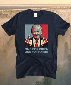 Donald Trump middle finger one for Biden one for Harris Shirt