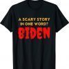 Vintage Scary Story in One Word Biden Funny Anti Biden Shirt