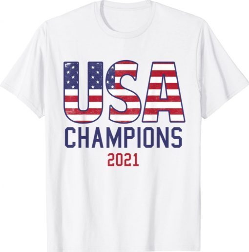 USA Champions 2021 USA Vintage Flag USA Sports Team Shirt
