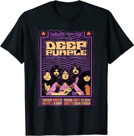 T-Shirt Vintage Deeps Funny Art Purple Band Music Mens