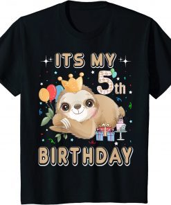 Classic Kids Its My 6th Birthday For Girls Sloth Birthday Costumes Outfit T-Shirt