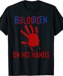 Tee Shirt Biden Blood On His Hands Vintage Biden Handprint Unisex