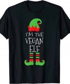 Funny Matching Family Funny I'm The Vegan Elf Christmas T-Shirt