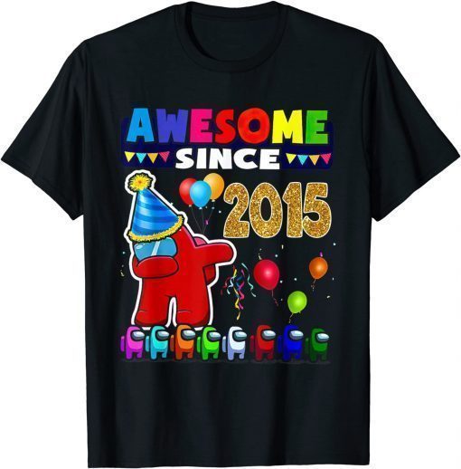 Classic Disstressed Level 6 Among Unlocked With Us 6th Birthday T-Shirt