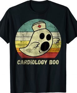 Vintage Halloween Ghost Cardiology Boo Nurse Nursing Medical Shirt