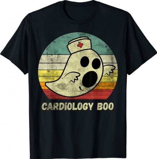 Vintage Halloween Ghost Cardiology Boo Nurse Nursing Medical Shirt