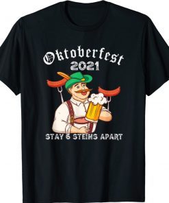 Oktoberfest 2021 6 Stein Apart Bavarian Munich Beer October Shirt