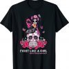 Sugar Skull Fight Breast Cancer Awareness Like A Girl Shirt