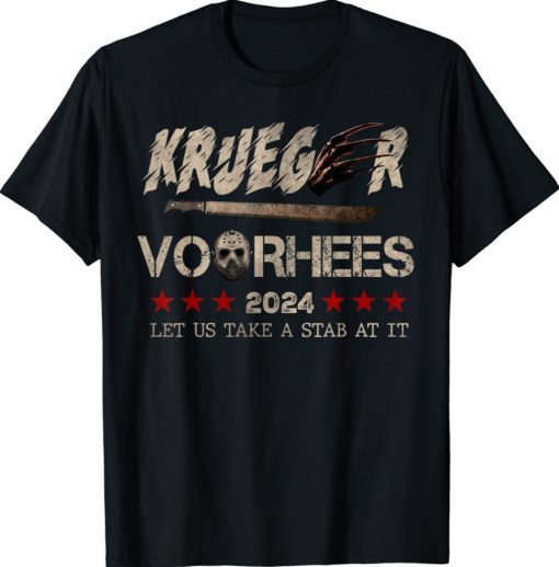 2024 Let Us Take a Stab At It Halloween Krueger Voorhees Shirt