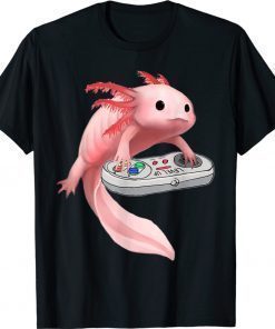 Axolotl Fish Playing Video Game White-Axolotl Lizard Gamers Shirt