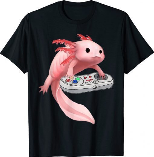 Axolotl Fish Playing Video Game White-Axolotl Lizard Gamers Shirt