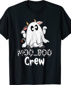 Moo Boo Crew Halloween Costume Boo Ghost Cow Farmer Shirt