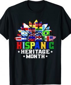 National Hispanic Heritage Month Decoration Flags Sunflower Shirt