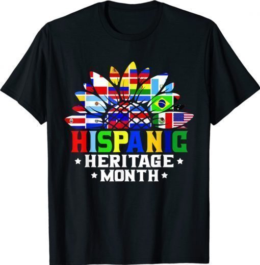 National Hispanic Heritage Month Decoration Flags Sunflower Shirt